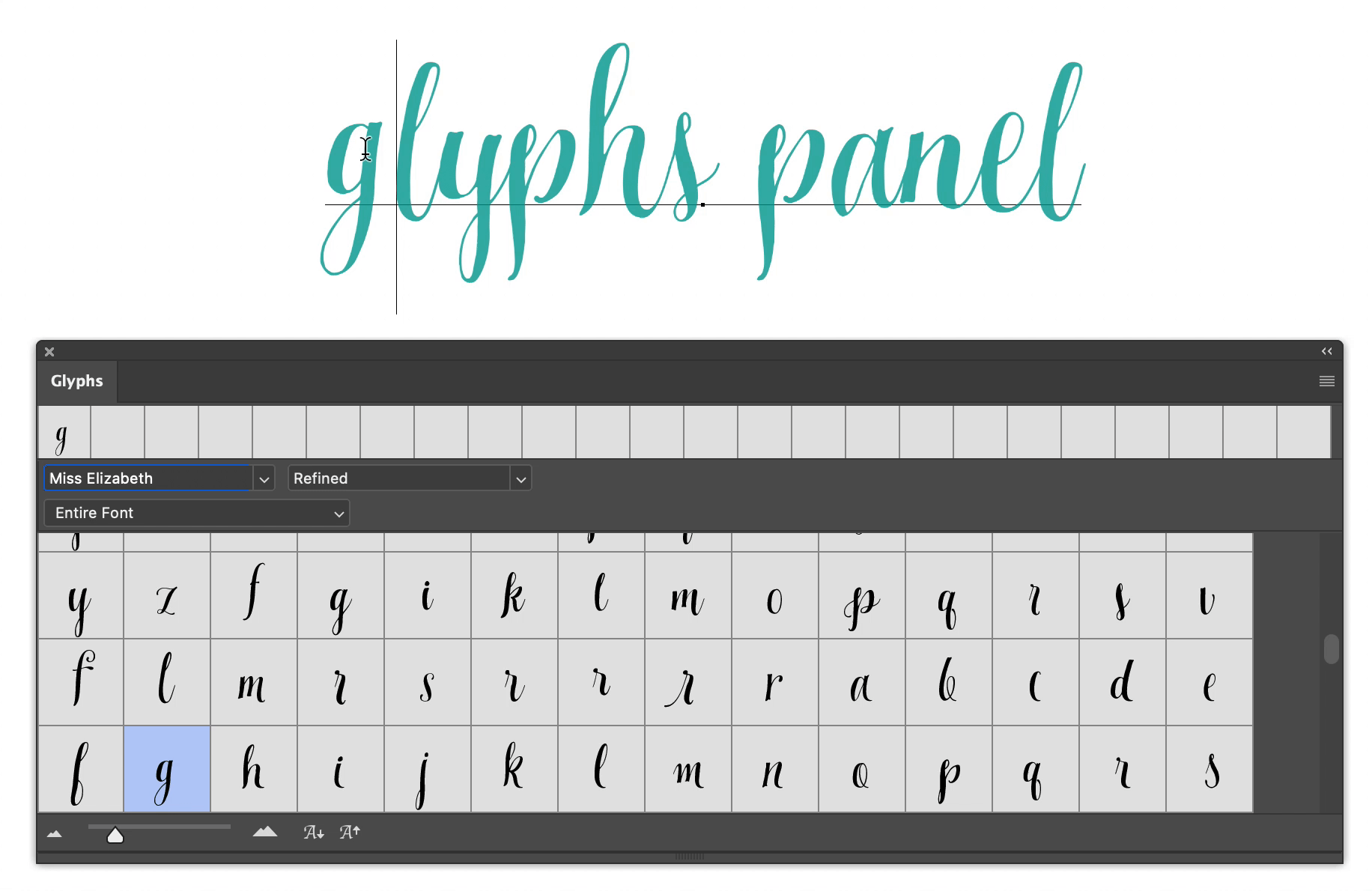 glyph panel