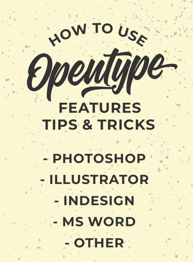how to use opentype features 50fox