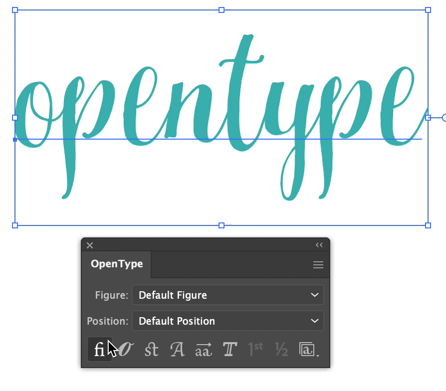 opentype features in illustrator